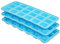 FenixDepot 3 Ice Cube Trays – Plastic Ice Cube Tray Easy Release Ice Cube Molds, Durable & Dishwasher Safe - Set of 3 (Blue)