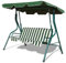 COSTWAY 3-Sitzer Hollywoodschaukel, Gartenschaukel mit verstellbarem Dach, Schaukelbank für Garten, Terrasse & Hinterhof, 172 x 110 x 154 cm (Grün und Weiß)
