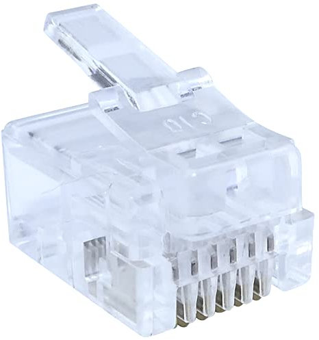 Aerzetix - C52651 - Set di 50 prese/connettori/spine per cavo telefonico - 6P6C a 6 pin
