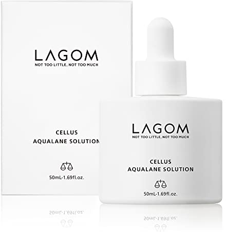 LAGOM Cellus Aqualane Solution Vegetable Squalane Essence Serum Natural Vegan Morning Face Texture Firmer Aquatide Tocopherol Enhancing Formula Sensitive Oily Dry Wrinkle Aging Skin 50ml 1.69oz