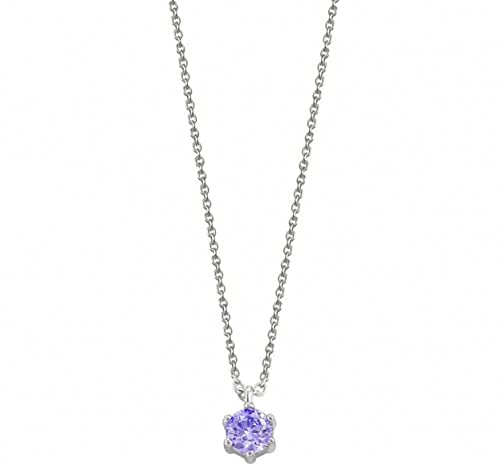 Xenox Damen 925 Sterling Silber Halskette mit Anhänger mit Zirkonia in silberfarben - KRAPPE - XS6010