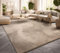 TT Home Teppich Wohnzimmer Kurzflor Anti-Rutsch Rückseite Einfarbiges Design Waschbar, Farbe: Beige, Größe:300x400 cm