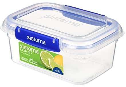 Sistema Klip It Plus - Recipiente rectangular para almacenamiento de alimentos, 1 litro