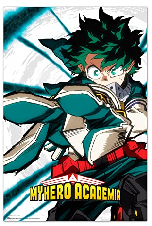 Anime Poster - My Hero Academia Izuku Midoriya Poster - Deko Wohnzimmer oder Deko Schlafzimmer - Deko Wohnzimmer - Größe : 61 x 91 - Anime Deko - Anime Merch - Anime Geschenke
