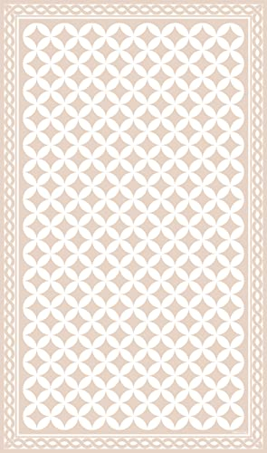 DobleUve Estudio Alfombra Vinílica Hidráulica 21 | Color Beige | 65x110 cm | Alfombra Cocina Lavable Antideslizante | Alfombra Vinilica | Suelo Vinílico | Alfombra Vinilo Salón