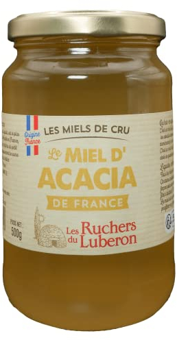 Les Ruchers du Luberon - Miel d’Acacia 500 g - Miel de Cru Francais Naturel - Pur - Non Filtré - Non Pasteurisé - Sans Additifs