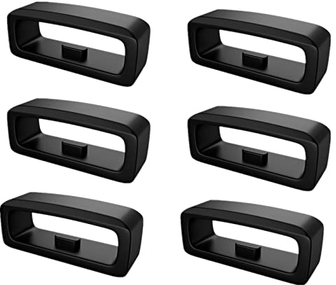 6 Stück Silikon Uhrenarmband Schlaufe Kompatibel mit Garmin Forerunner 245/245 Music/645/645 Music Armband schlaufen, 20mm Verschlussring Ersatz Uhrenband Schlaufe Smartwatch Keeper, Schwarz
