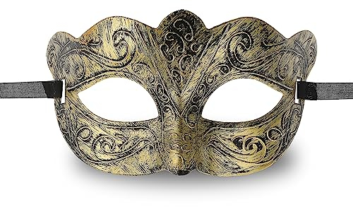 Sibba Maskerade Maske für Halloween Männer Gesichtsmaske Kostümball Party-Verkleidung Maskenball Venezianische Maskerade Augenmaske Weihnachten Karneval Kostüm Fasching Abschlussball Maske (Gold)