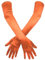 2stk Lange Ellbogen Satinhandschuhe, 53cm Dehnbar Lange Handschuhe Opernhandschuhe Abend Tanzparty Handschuh für Frauen (Orange)