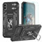 YmhxcY For iPhone X and iPhone XS Case With 2*PET Screen Protector, Slide Camera Cover,360° Rotate Metal Stand, For Apple iPhone X and Apple iPhone XS 5.8“-Black