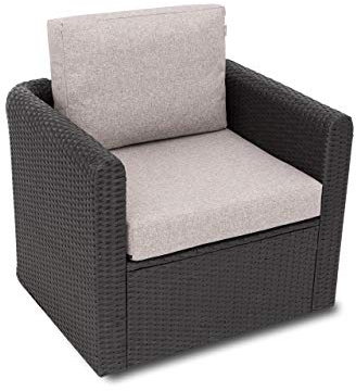 Sales Core Rattanmöbel Gartenmöbel Technorattan, 60x55x40 cm Loungemöbel Kissen Set für Rattan Korbsessel, Rückenlehne Sitz, Sitzkissen Outdoor Sitzpolster Gartenstuhl, Sitzauflage Rattan-Stuhl