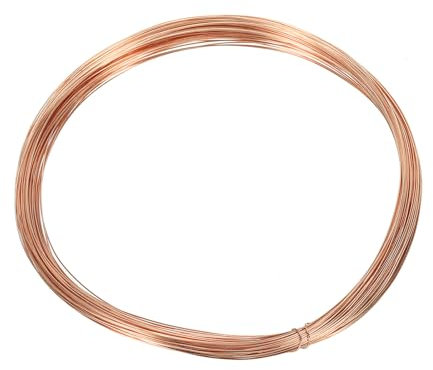 PATIKIL 66 Pies Sólido Desnudo Cobre Alambre, 30 Calibre 99.9% Puro Cobre Alambre 0,3mm Suave Cuentas Alambre Metal Planta Tallo Lazos para Joyería Artesanía (20m)