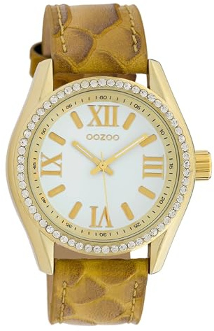 Oozoo Damen Armbanduhr Timepieces Analog Leder gelb Mustard UOC10224 Analoguhr