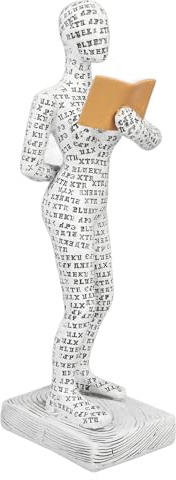Frauen Lesende Statur, Weit Verbreitete Einzigartige Schreibtischdekoration aus Harzzellstoff, Frauen-Denkerstatue für die Bibliothek (W310-12)