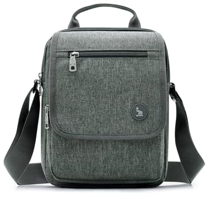 OIWAS Umhängetasche Herren Groß, Herrenhandtasche Schultertasche Messenger Bag, Wasserdicht Handytasche Männer Grau