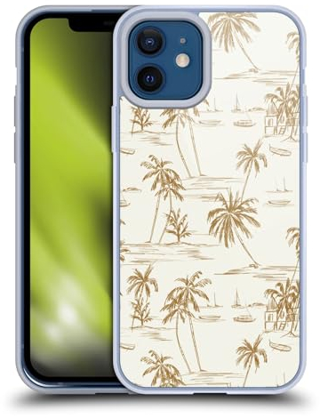 Head Case Designs Offizielle Anis Illustration Strandbeige Gold Muster Mischen Gelhülle [Militärischer Schutzgrad] Kompatibel Mit Apple iPhone 12 / iPhone 12 Pro Und Kompatibel Mit MagSafe