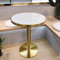 DMCHENGMA Runder Bartisch mit Marmorplatte und Stabiler Basis aus goldenem Metall und Eisen, Kleiner Esstisch für Cocktailbar, Pub, Kaffee, Tee, Esszimmer, Bistro, Tisch im Freien(Size:55x95cm)
