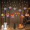 Lewondr 138 LED Weihnachtsvorhang Lichter, Weihnachtsmann Schneemann hängende Lichterkette mit 6H Timer & 8 Modi, USB Betriebene Lichterkette, Weihnachtsdekoration für Indoor Ornament, Buntes Licht