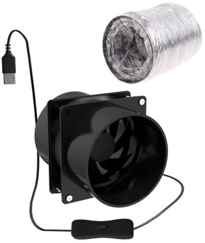 Solder Fume Extractor Fan USB Smoke Absorber - Efficient Wood Burning Air Circulation with 1.3m Switch Line and Smoke Pipe for Soldering