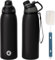 Fjbottle Stainless Steel Water Bottle 600ml/800ml/1L/1.5L with Magnetic Lid, BPA Free Insulated Water Bottle, Sports Metal Hot&Cold Drinks Vacuum Flask Leak-Proof for Gym, Work, Travel