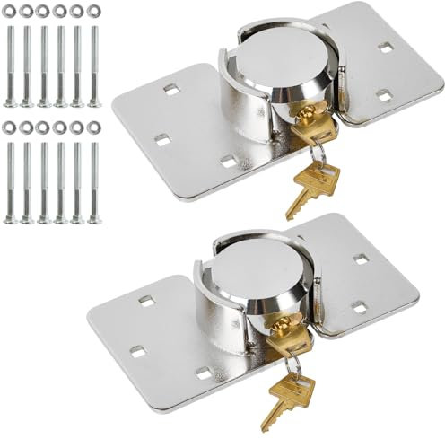 Pomunty - Cerraduras de puerta de furgoneta con llave idénticas (2 unidades, acero macizo, 4 cerraduras de puerta de garaje