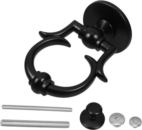 Genérico European Door Knocker Lock Elegant Decoration Door Knocker Simple Part Door Knocker Handle Hitting Door Knocker Zinc Alloy Black