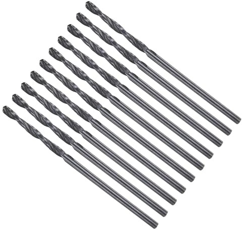 METALLIXITY Drill Bit (1.5mm) 4241 High-Speed Steel for Wood 10Pcs | Straight Shank Nitriding Black 118° for Wood Plastic Iron Copper Aluminum Low Soft Metal