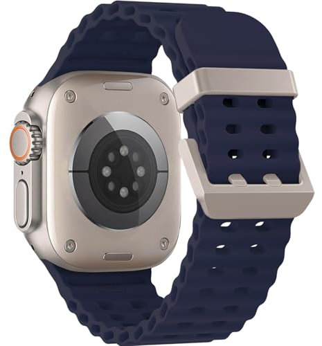Correa Deporte Compatible con Apple Watch Ultra 3/2/1 49mm 46mm 45mm 44mm 42mm(Series 3 2 1) Hombre Mujer, Suave Silicona Impermeable Transpirable Correas para iWatch 11 10 9 SE 8 7 6 5 4