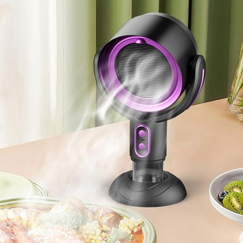 Tragbare Abzugshaube, Tragbare Dunstabzugshaube, Dunstabzugshaube mit austauschbarem Filter, Luftreiniger 2-in-1, Dunstabzug Mobil Geräuscharme, Mini Starke Saugkraft Desktop-Dunstabzugshaube (Lila)
