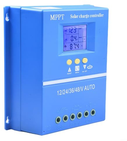 HpLive Solarpanel-Laderegler 100A 12V-48V MPPT-Solarladeregler PV-Laderegler LCD-Anzeige Dual-USB-Anschluss 7 Arbeitsmodi