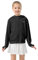 Rolanko Giacca estiva da ragazza con fori per i pollici a maniche lunghe protezione solare ad asciugatura rapida con cerniera con cappuccio per bambini Rash Guard Top, Nero , 11-12 Years