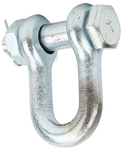 FTVOGUE Anchor Shackle 2T, 3.25T, 4.75T, 6.5T Alloy Steel Bow Type with Nut, High Strength, Long Service Life for Ship Lifting, Pulling And Lifting (2T)