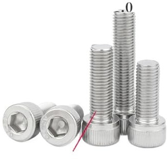 Viti Metalliche 1 pz 304 Acciaio Inossidabile M8 M10 bullone Esagonale a Testa cilindrica con Denti Fini Passo 1,0/1,25 mm Vite a Testa bombata con Denti Fini(35mm,M8x1.0-1PCS)