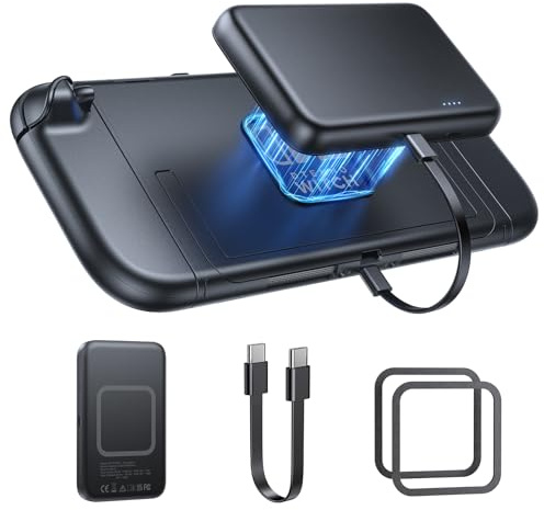 YUANHOT Magnetic Battery Pack for Nintendo Switch 2 2025, 10000mAh 20W Fast Charger Extended Power Bank for Switch/OLED/iPhone/Smartphone Portable Accessories for Extra 2.8x Game Time