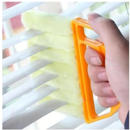 Venetian Blind Cleaner Duster Brush Tool, 7 Finger Window Dust Remover, Hand-Held Reusable Washable Mini Plastic Brush for Home, Office, Car, Most Types of Blinds, Shutter, Air Conditioner Vent, 1 Pc