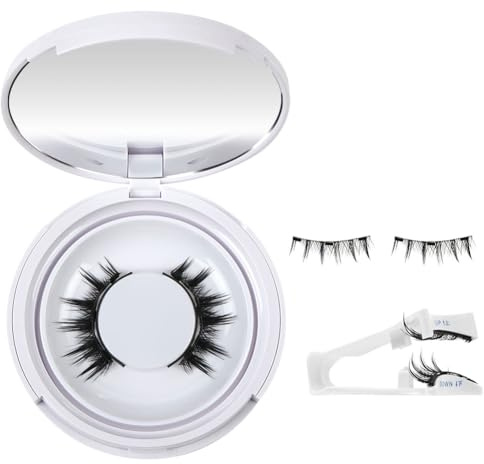 BUTBU 1 Paare Magnetische Wimpern, Wiederverwendbar mit Applikator, 3D-Wimpernset wimpern Natürlicher Look, für das Tägliche Party-Make-up, Kein Kleber Einfach zu Tragen Entfernen(Einlagig-09)