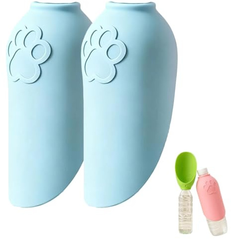 Ohphnt 2pcs silikon trinkaufsatz Hunde,trinkaufsatz für Flaschen,Tragbarer Reise-Wasserspender, Auslaufsicher, Lebensmittelgeeignetes Silikon,für alle Arten von Haustieren(A)