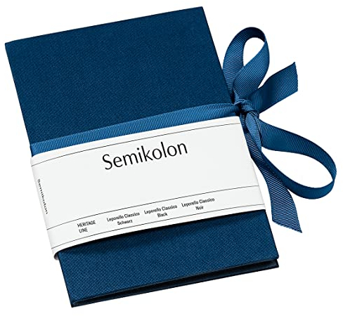 Semikolon 353205 Leporello Classico 12,2 x 17,7 cm - 14 Fotos 10 x 15 cm - Ziehharmonika-Fotobuch - marine blau