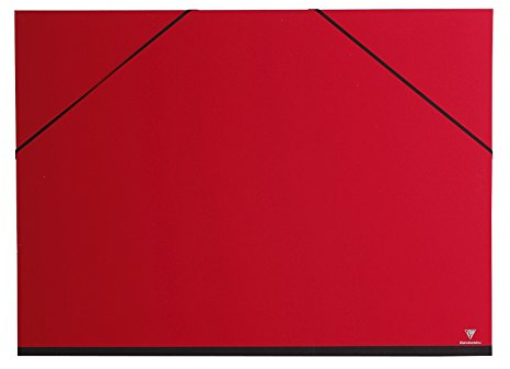 Clairefontaine 44405C Zeichenmappe (Gummizug, 52 x 72 cm, ideal zur Aufbewahrung Ihrer Werke) kirschrot