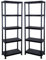 2 x 5 Tier Heavy Duty Black Plastic Shelving Unit Storage Organiser Garage Home Pantry Racking Shelf Shelves Workbench Workman Bays Racking Tools Paint Stationary Parts 60cm Wide