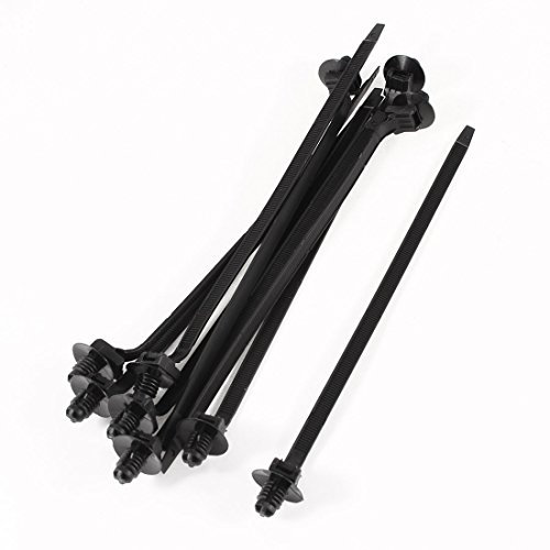 sourcing map 10 Stück Kabelbinder 183mm Länge Schwarz Nylon Dome Tannenbaum Befestigungskabel
