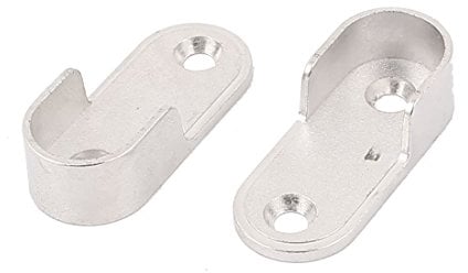 sourcing map Oval Kleiderschrank Kleiderstange Spurstangenkopf Halterung Silber Ton Paar de