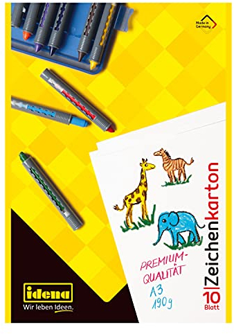 Idena 10382 - Zeichenkarton, DIN A3, 10 Blatt, 190 g/m², 1 Stück