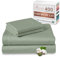 Pizuna Coton Peigné Parure de Lit 180x200 cm Complet Sauge, 100% Coton Longue Durée 400 Fils Armure Satin Comprend 1 Drap Housse, 1 Drap Plat, 2 Taie d'oreiller (Coton Draps 2 Personnes)
