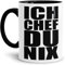 Chef-Tasse Ich Chef Du nix Beruf/Boss/Lustig/Spruch/Geschenk-Idee/Arbeit/Büro/Innen & Henkel Schwarz