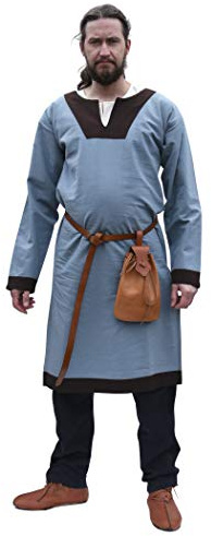 Battle-Merchant Wikinger Tunika Vallentin, Herren | Mittelalter Hemd, Langarm, Baumwolle, für Reenactment, LARP & Fantasy Cosplay