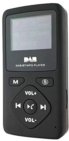 GZLMMY Lettore multimediale portatile tascabile DAB/DAB+/FM Ricevitore radio digitale con schermo LCD da 3,5 mm auricolare Bluetooth 4.0 ricaricabile lettore MP3 supporto TF Card (nero)