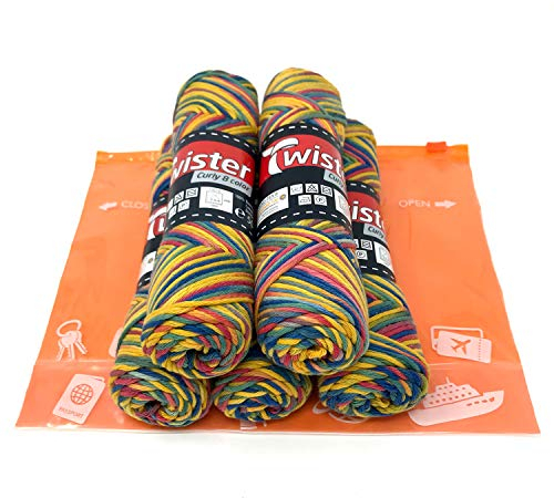 Farbverlaufsgarn Haekelgarn Baumwollgarn Stricken Haekeln Basteln 5x50g Fb.100 multicolor inkl.Zippbeutel