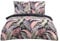 ZIRVEHOME Bettwäsche Set vierteilig, 135x200cm Bettbezüge, Baumwolle, Palmen Design Pink, Hena