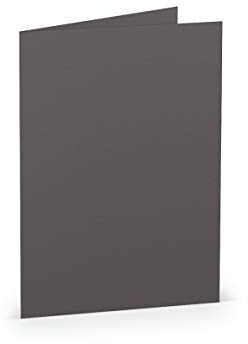 PAPERADO 700 Faltkarten DIN A6 - Schiefer gerippt Dunkel-Grau - 10,5 x 14,8 cm - 220 g/m² - Doppelkarte Klappkarte Einladungskarte